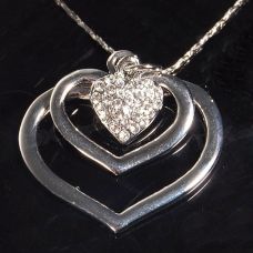 Heart Pendant "Crystal Hearts" 925 Silver